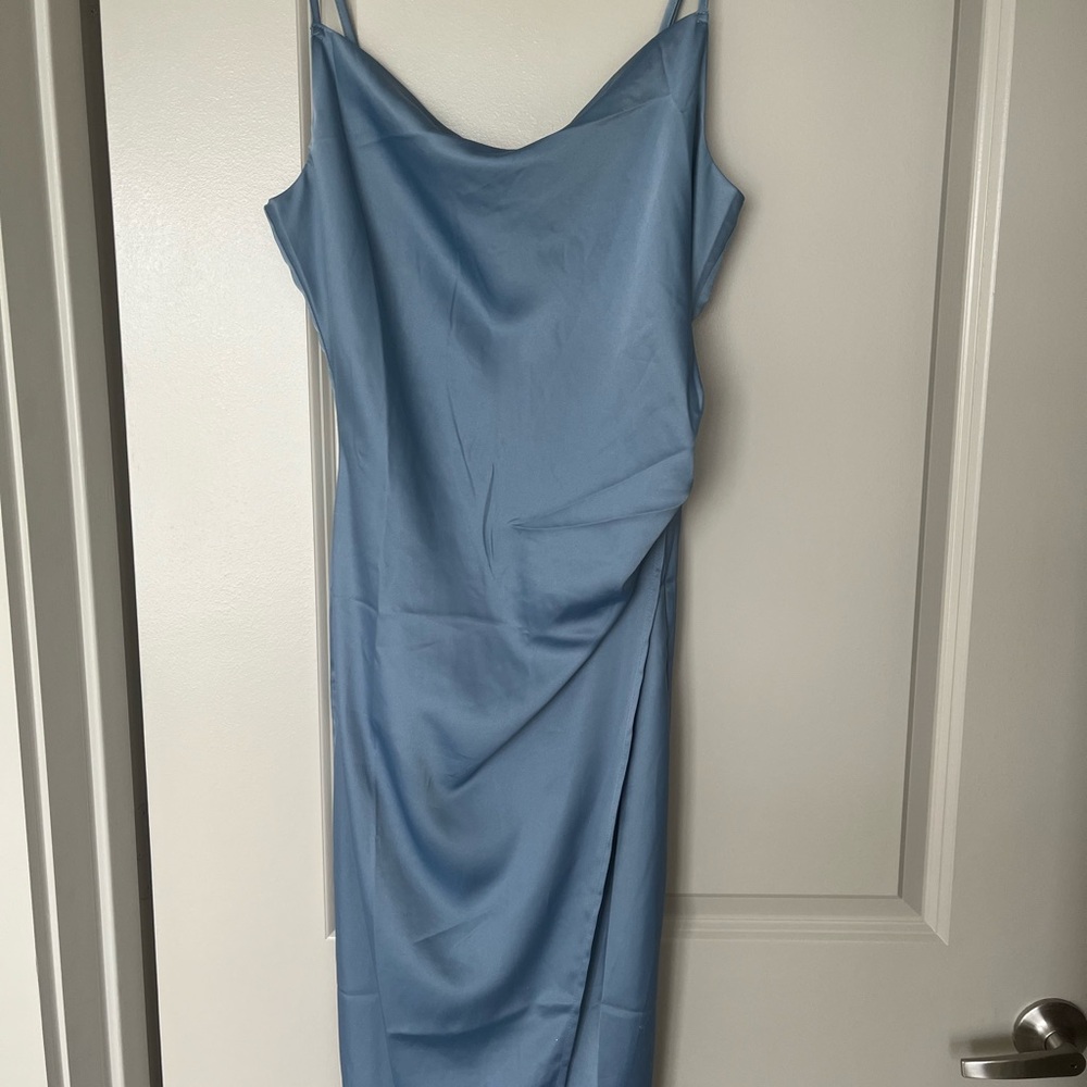 Lulu's Hollywood Woman Dusty Blue dress